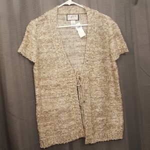 Tie front short sleeved cardigan